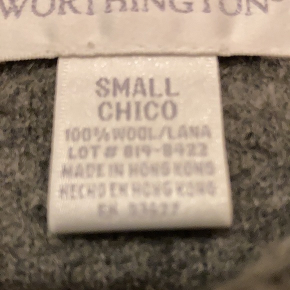 Worthington small wool gray zip up sweater. - Picture 2 of 7